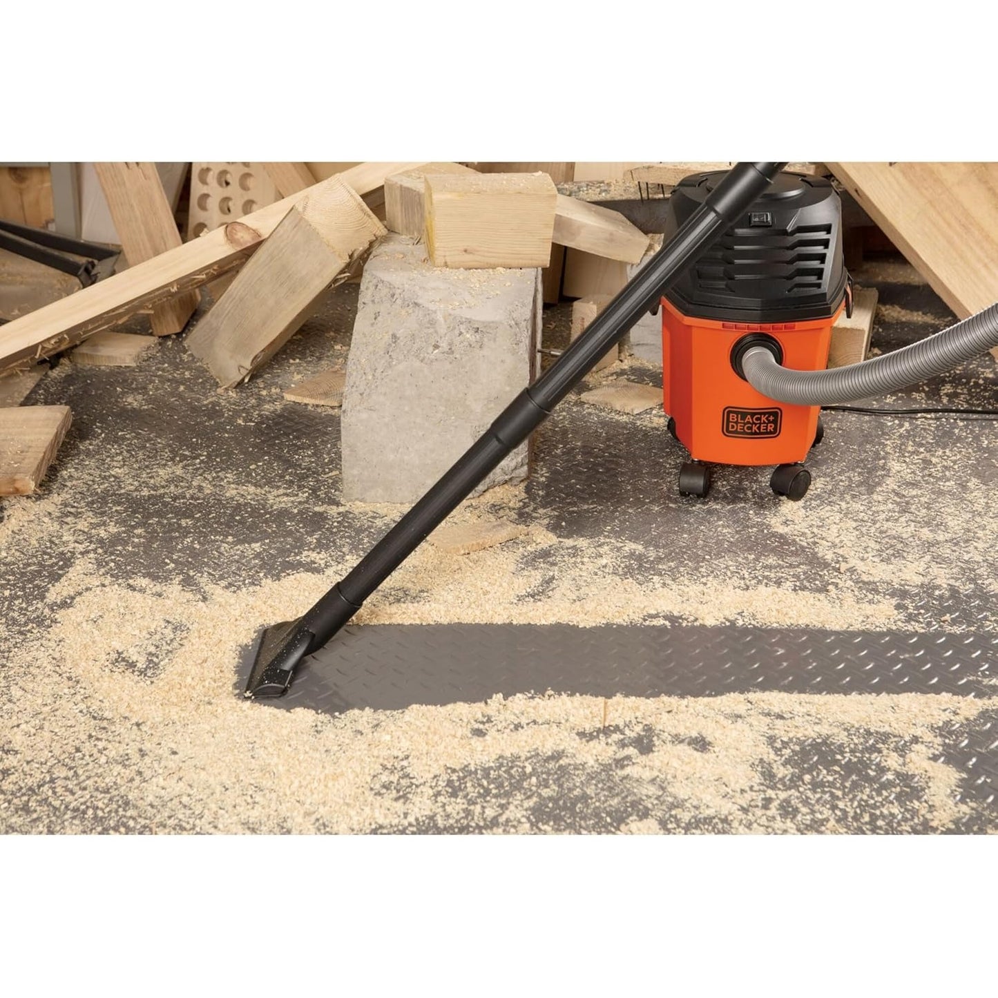 BLACK+DECKER BDWD08-B1 Wet and Dry Vacuum Cleaner with Cannister Body, 1000 W, Powerful Suction, 8L Capacity, 220V Vacuum Cleaner for Home Use, 1 Year Manufacturer Warranty(Red/Black)